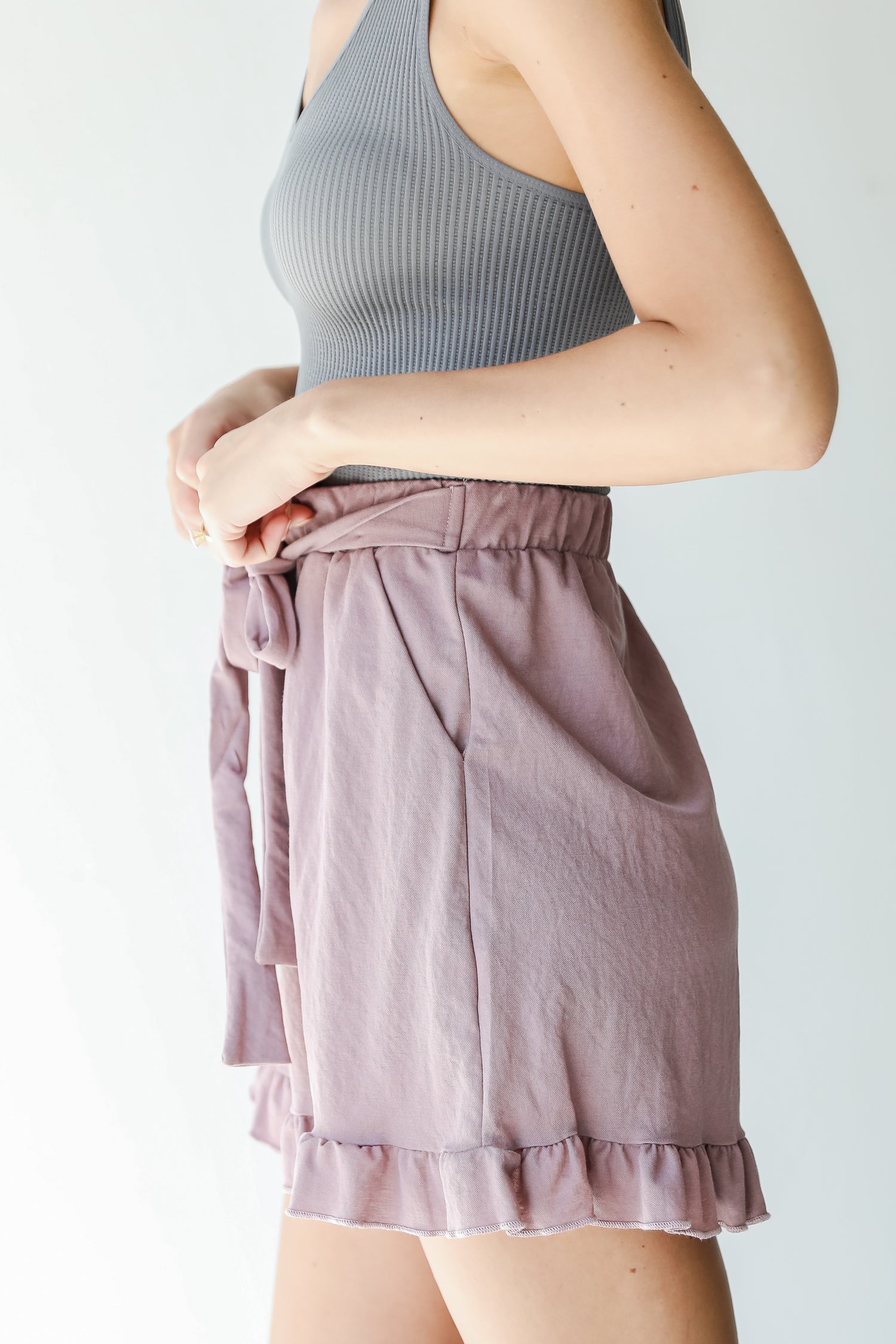 Shorts in purple side view