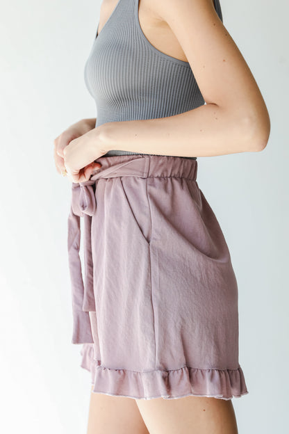 Shorts in purple side view