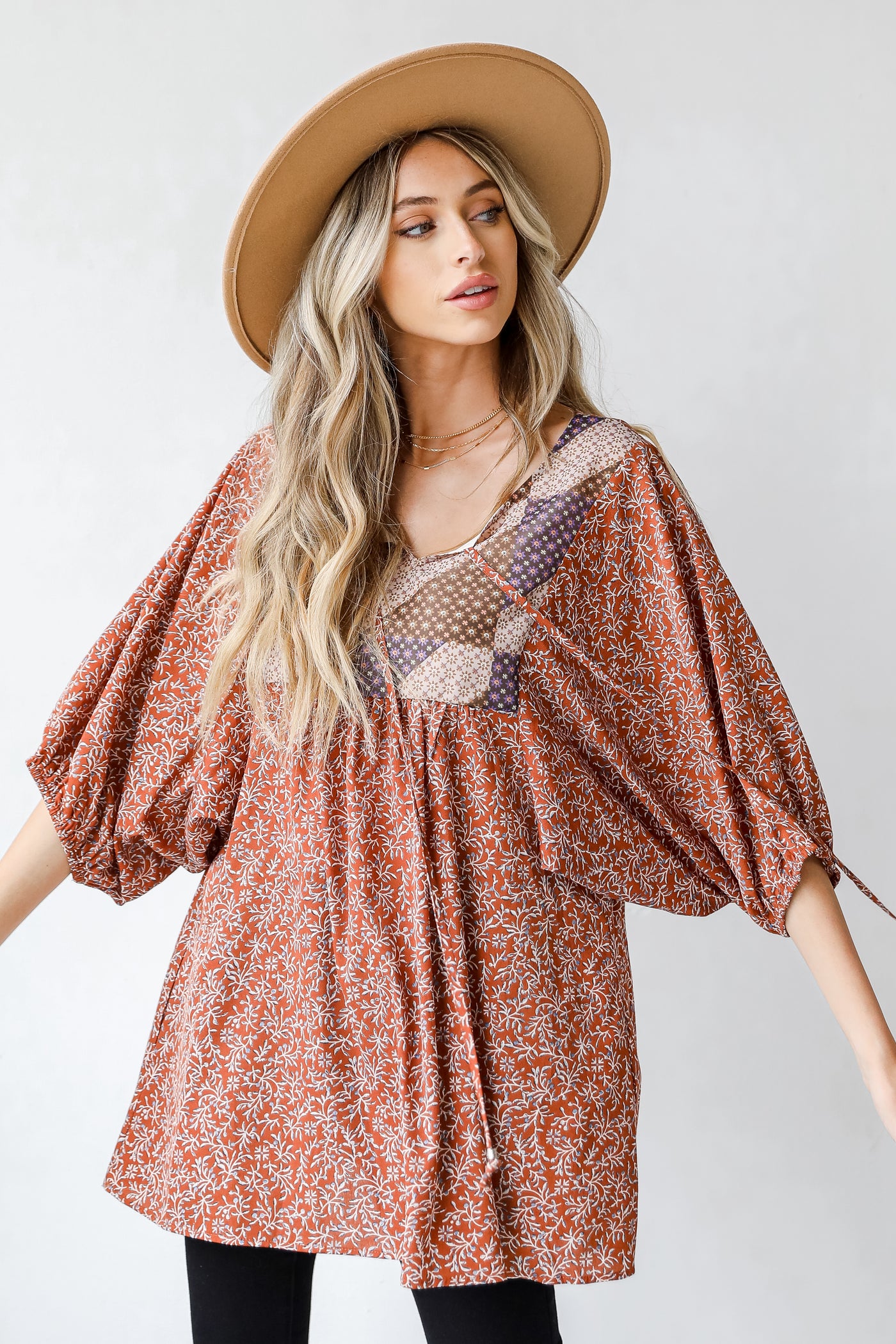 Floral Tunic on model