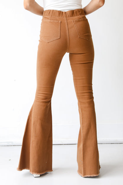 camel Flare Jeans back view