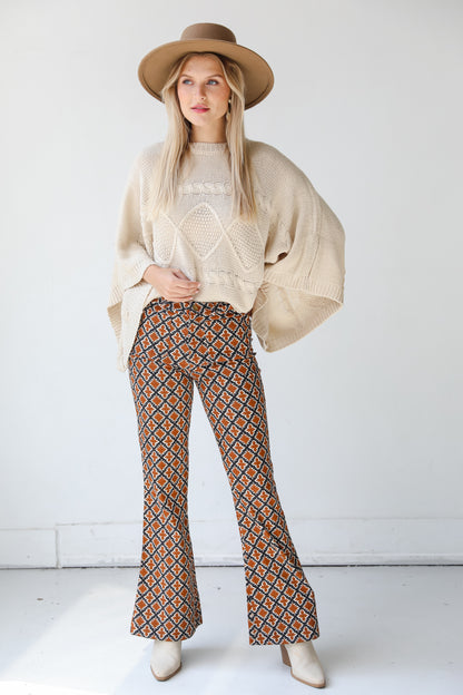 Corduroy Flare Pants on model