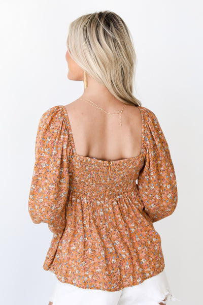Floral Babydoll Blouse back view