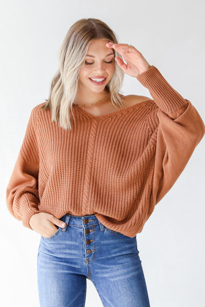 rust sweater front view