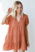 Linen Babydoll Mini Dress