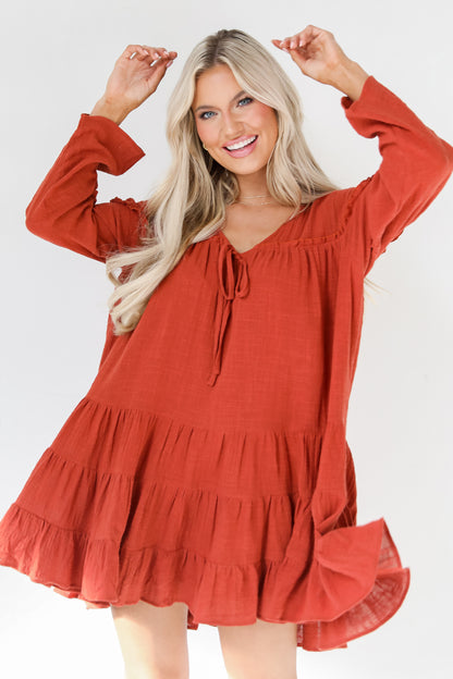 rust Mini Dress