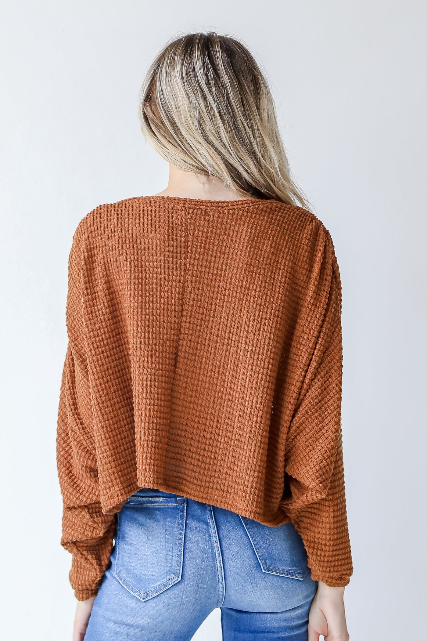 Waffle Knit Top back view