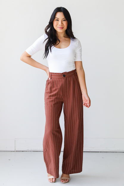 Striped Wide Leg Pants on model