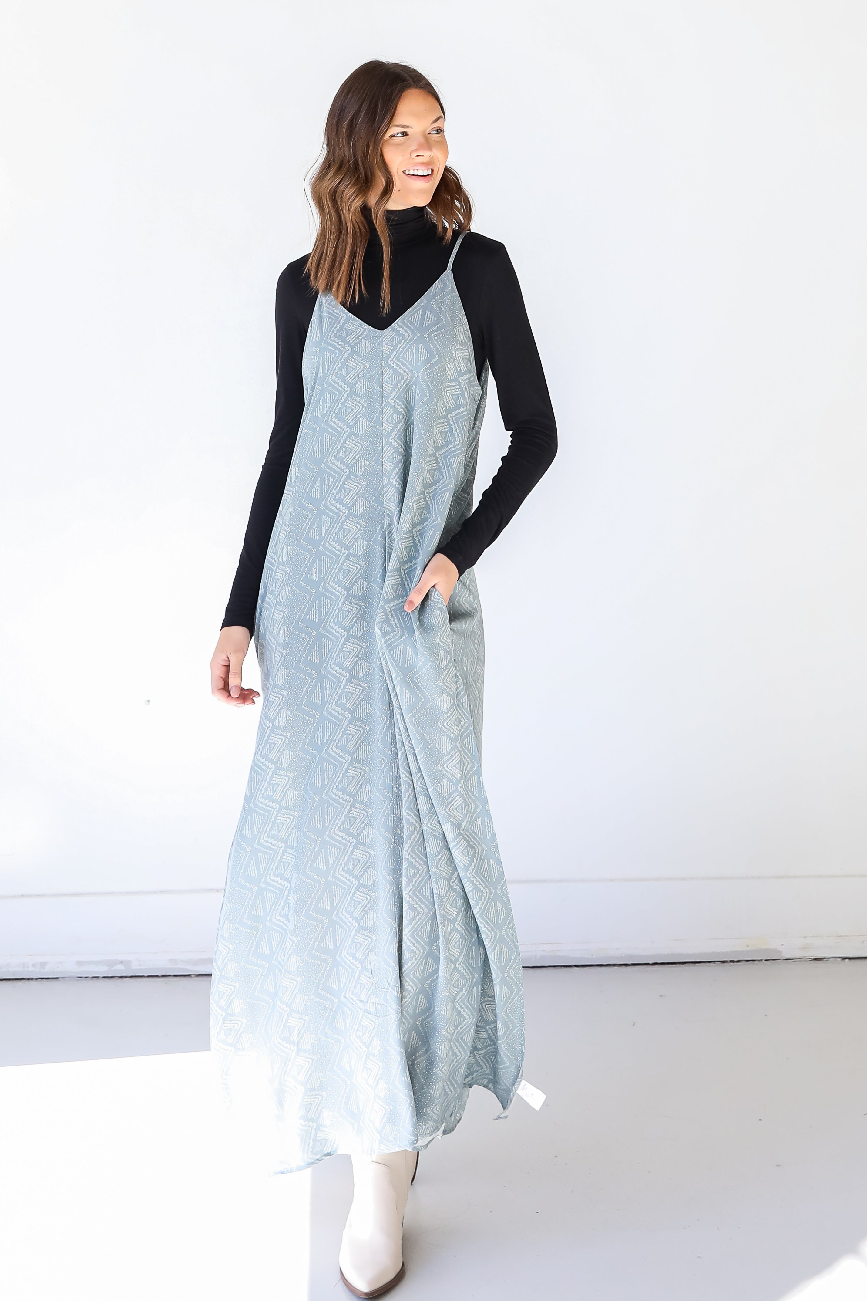 Maxi Dress Front View on dress up model