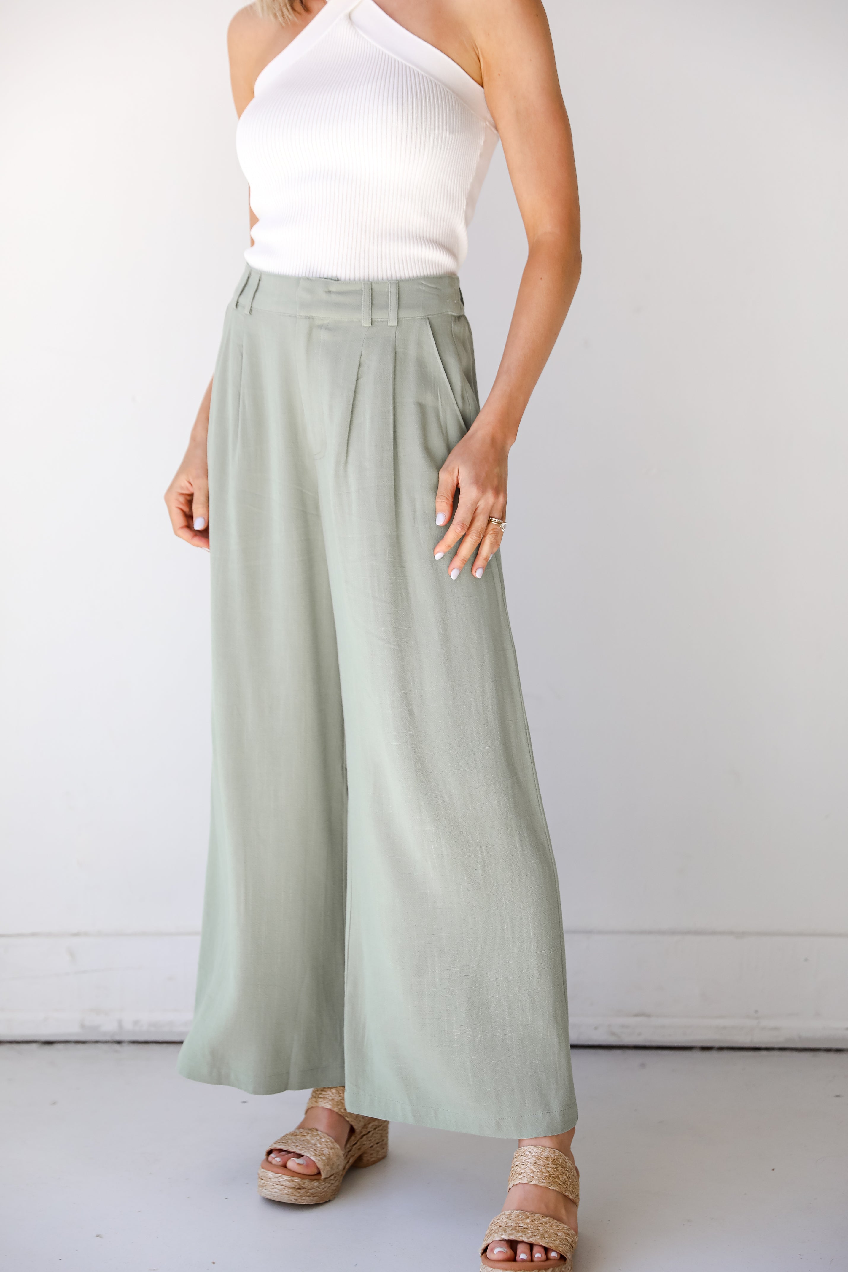 sage Linen Pants