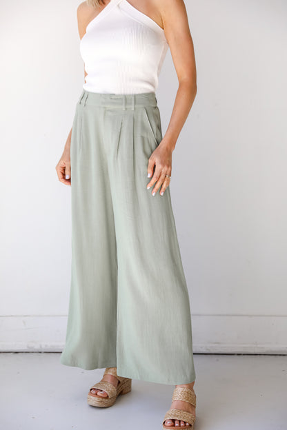 sage Linen Pants