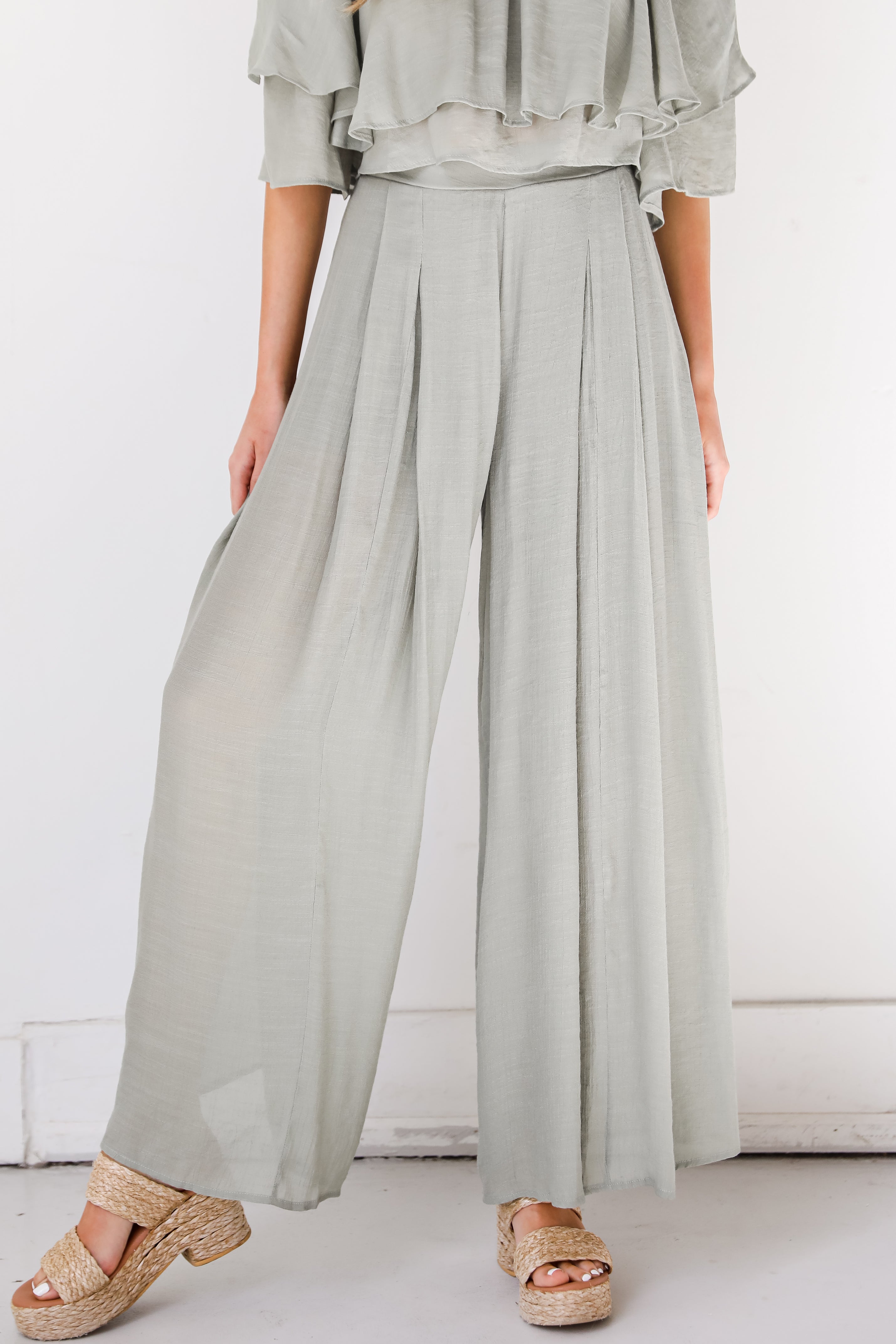 sage Wide Leg Pants