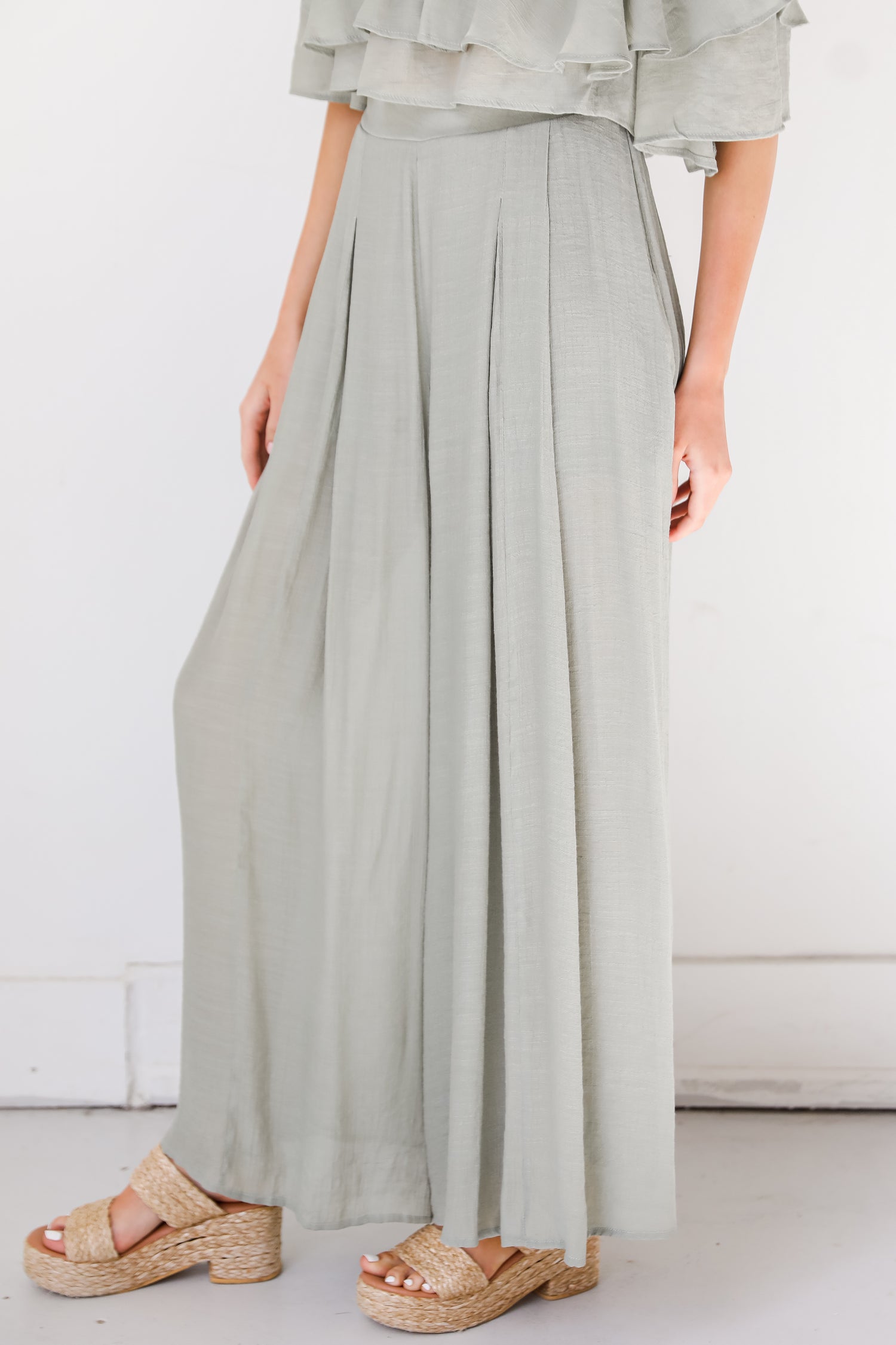 sage Wide Leg Pants side view