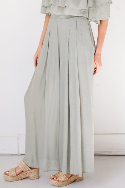 sage Wide Leg Pants side view