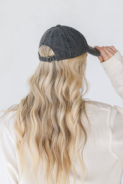 Savannah Embroidered Hat in black back view