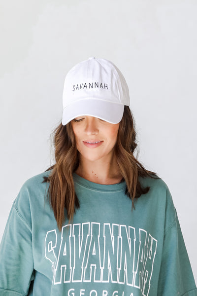 Savannah Embroidered Hat in white