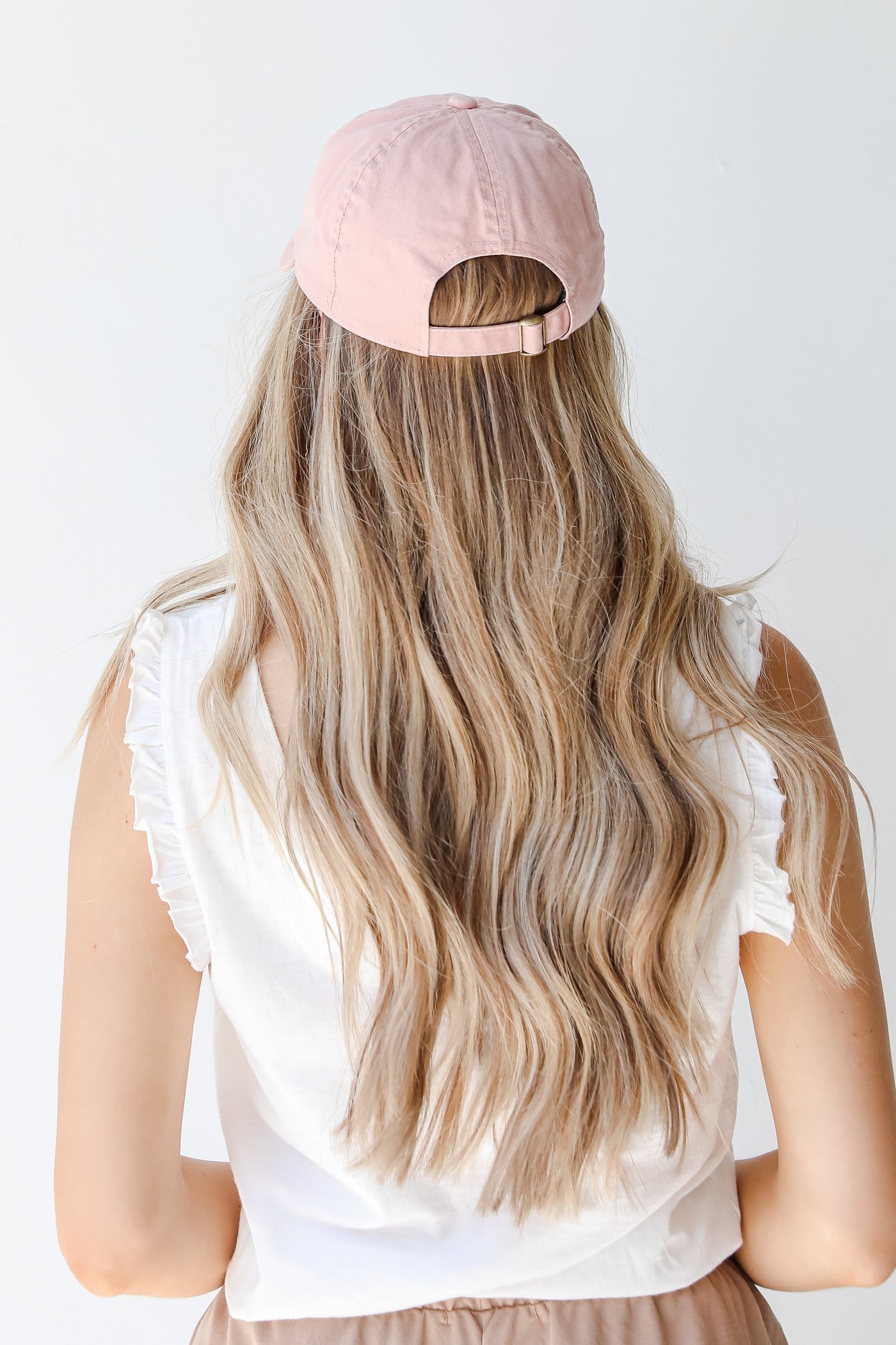 Savannah Embroidered Hat in blush back view