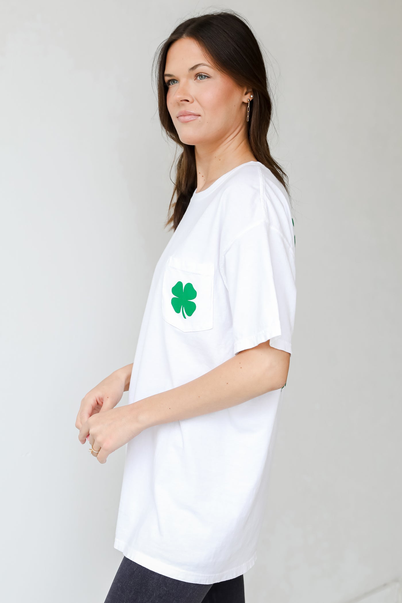Feeling Lucky Clover Tee side view