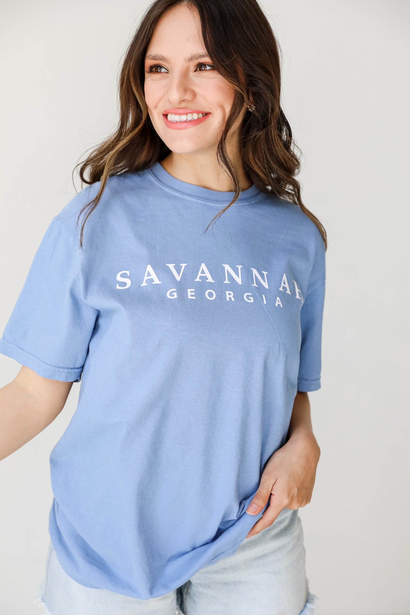 Blue Savannah Georgia Tee on model