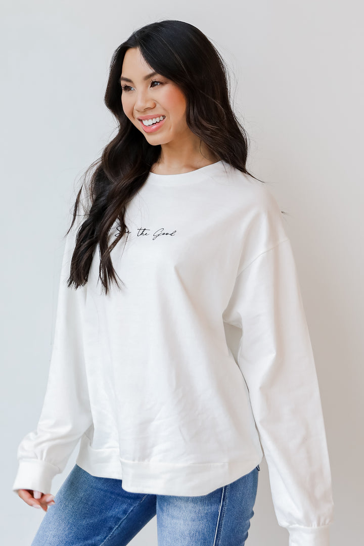 See The Good Pullover in ivory side view