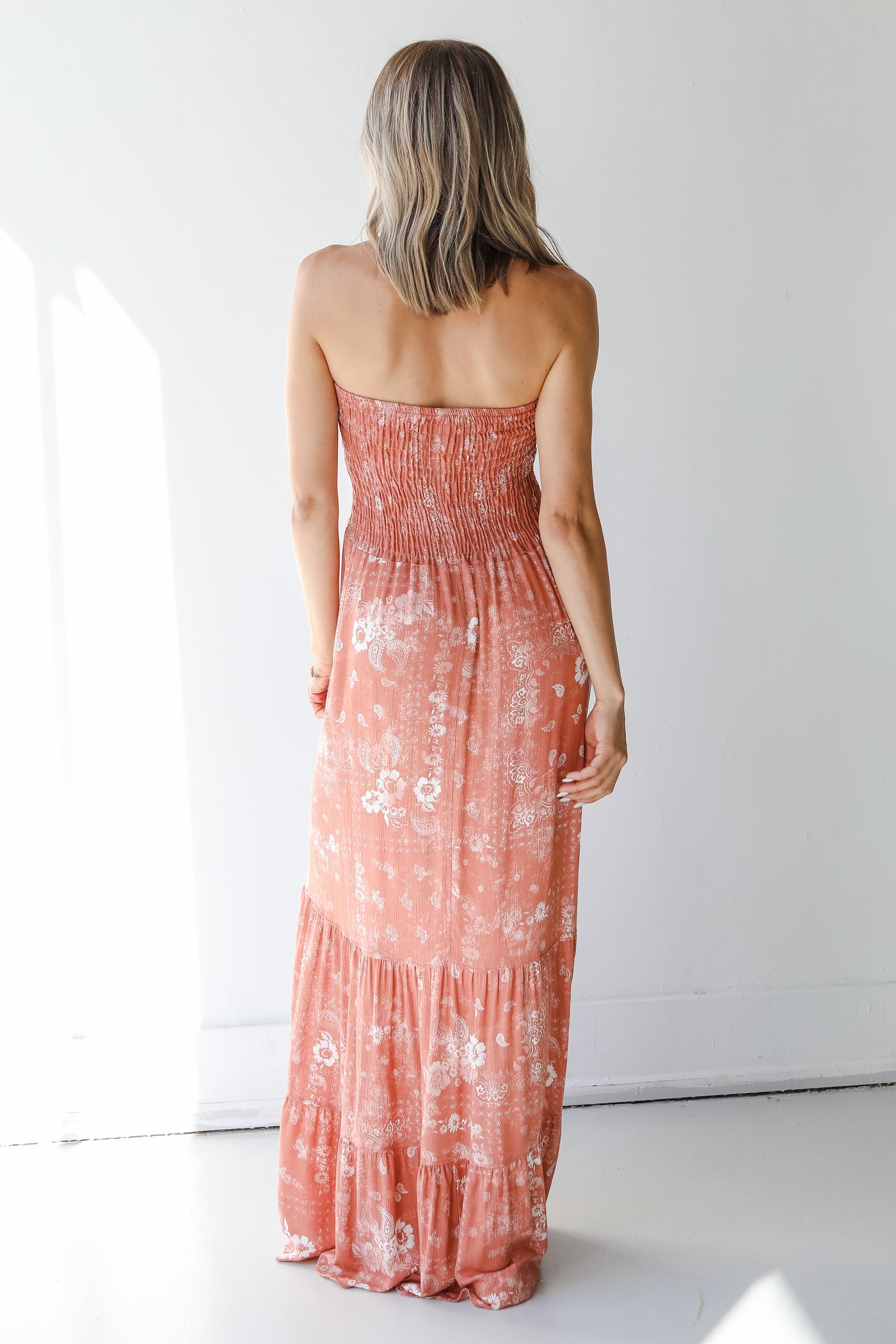 Strapless Maxi Dress back view