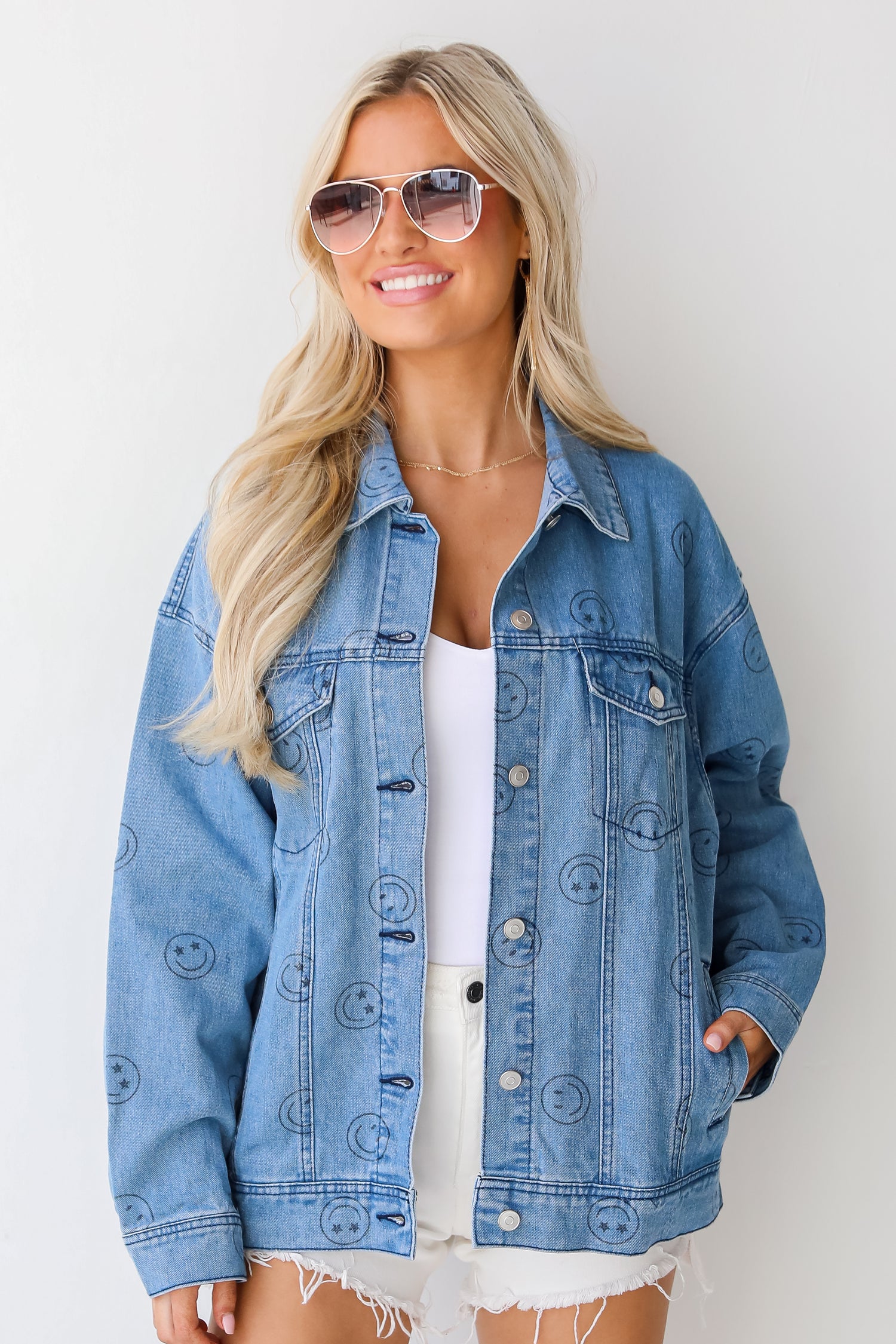 Smiley Face Denim Jacket