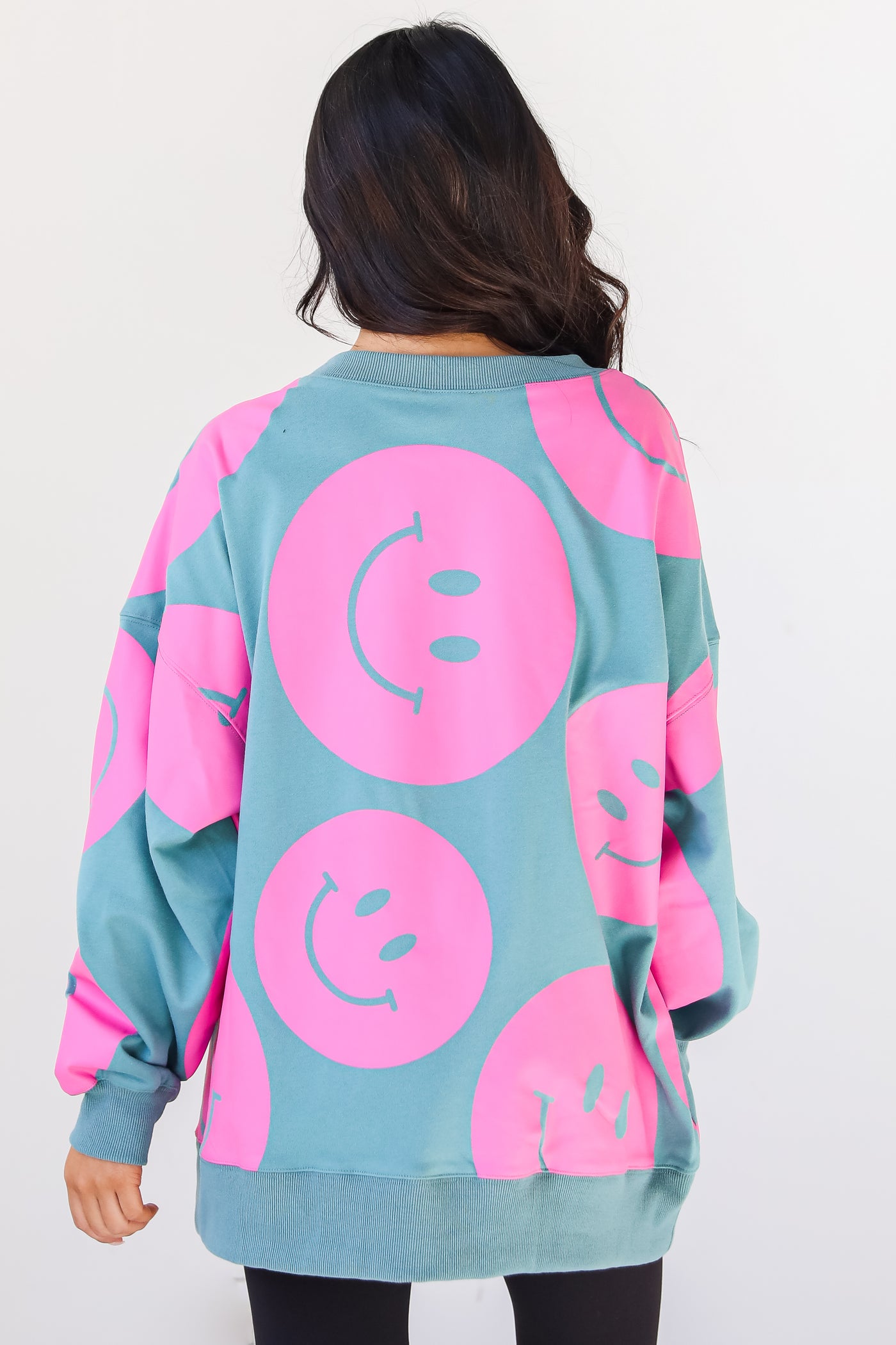 Smiley Face Pullover back view