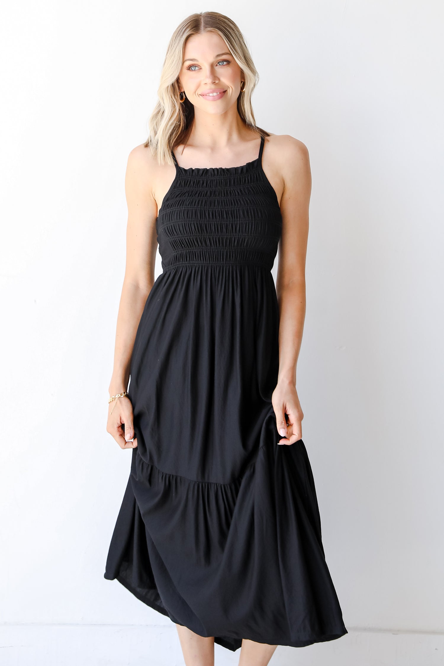 Serene Sunshine Smocked Maxi Dress