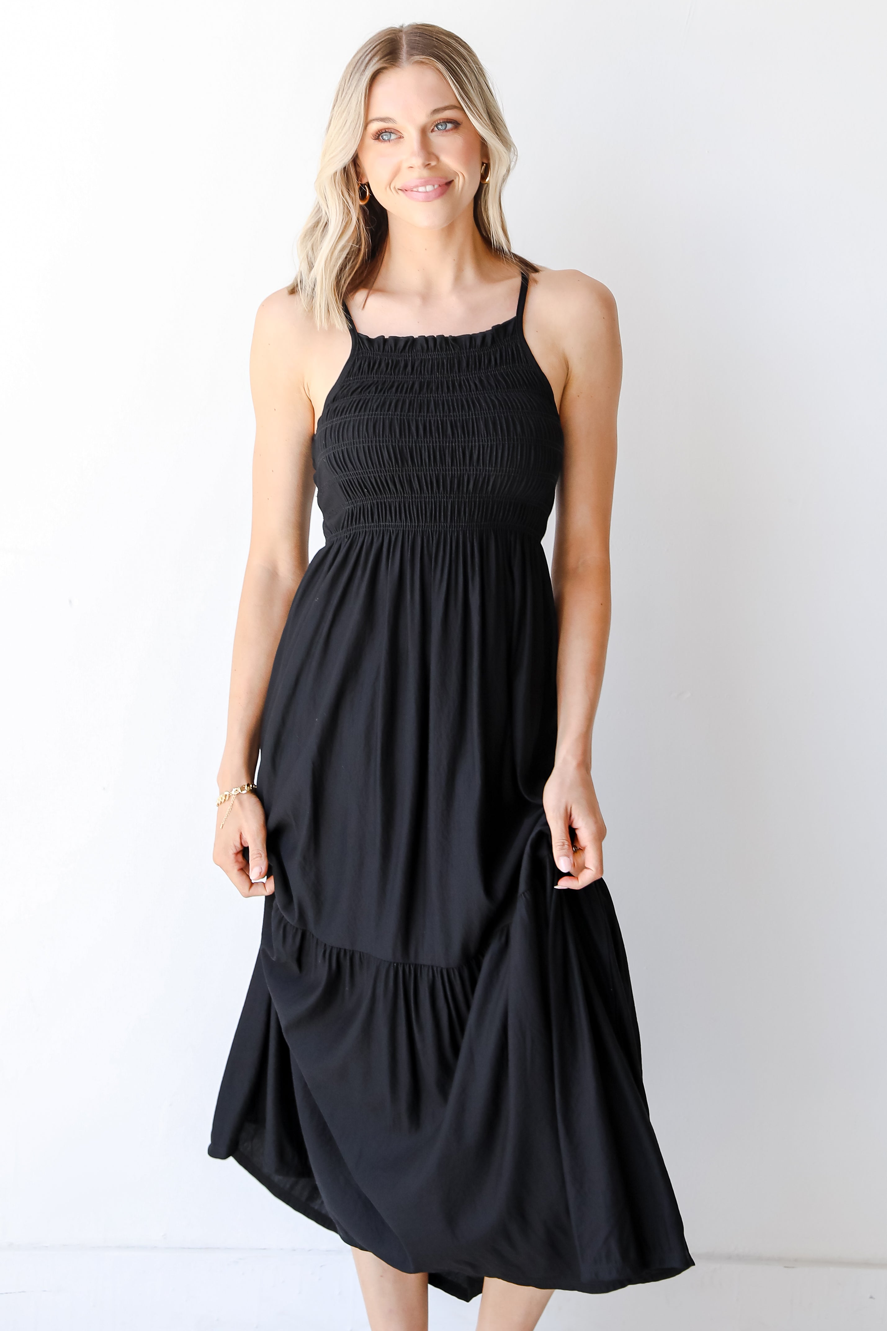 Serene Sunshine Smocked Maxi Dress