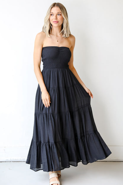 Strapless Maxi Dress in black