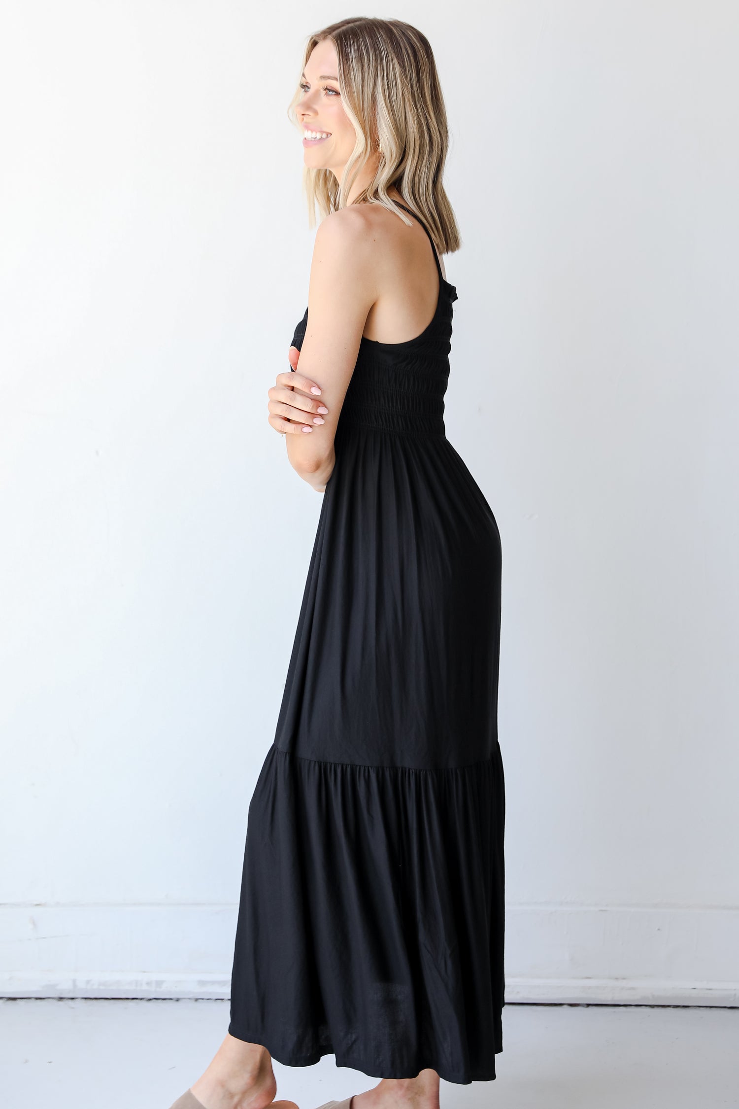 Serene Sunshine Smocked Maxi Dress