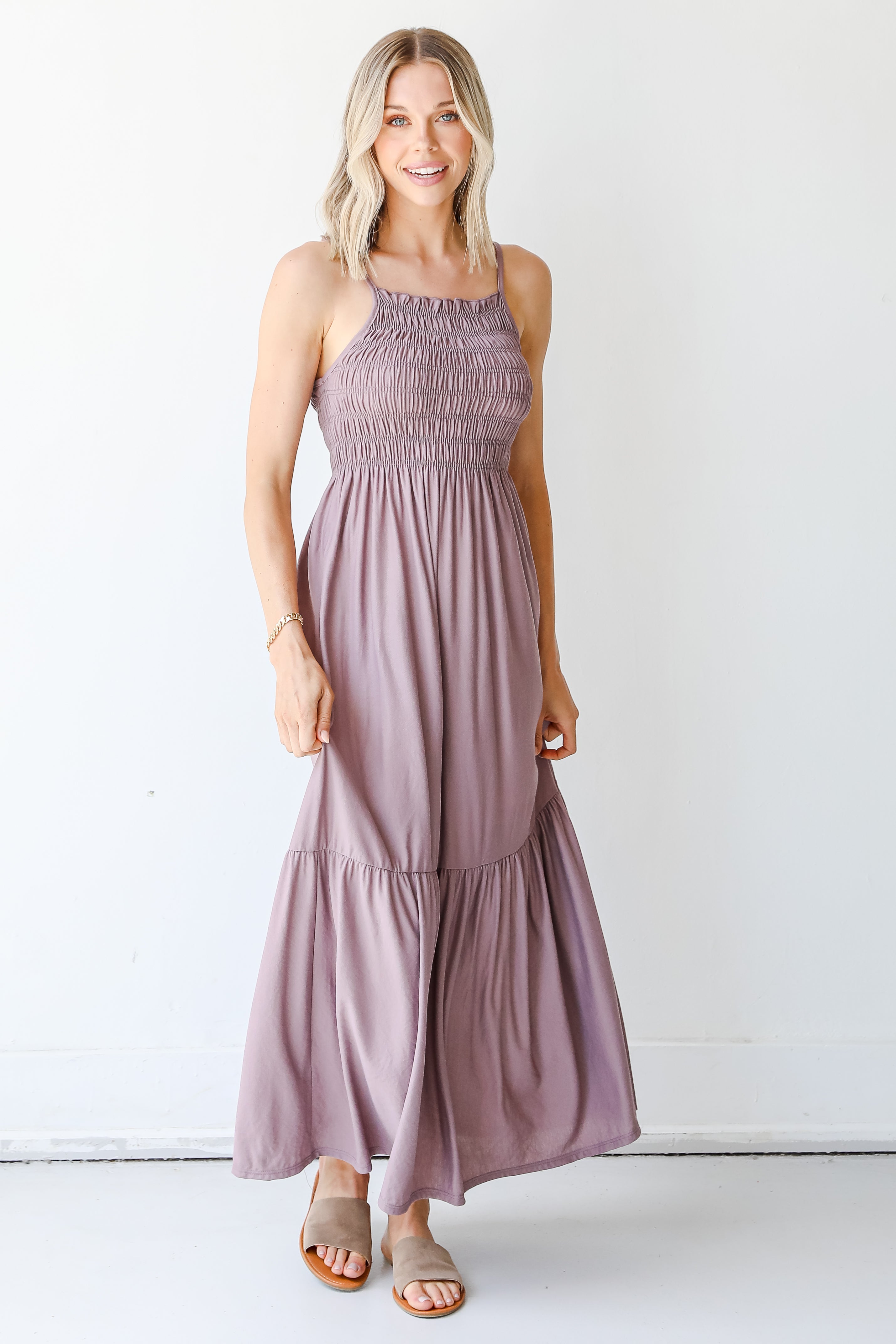 Serene Sunshine Smocked Maxi Dress