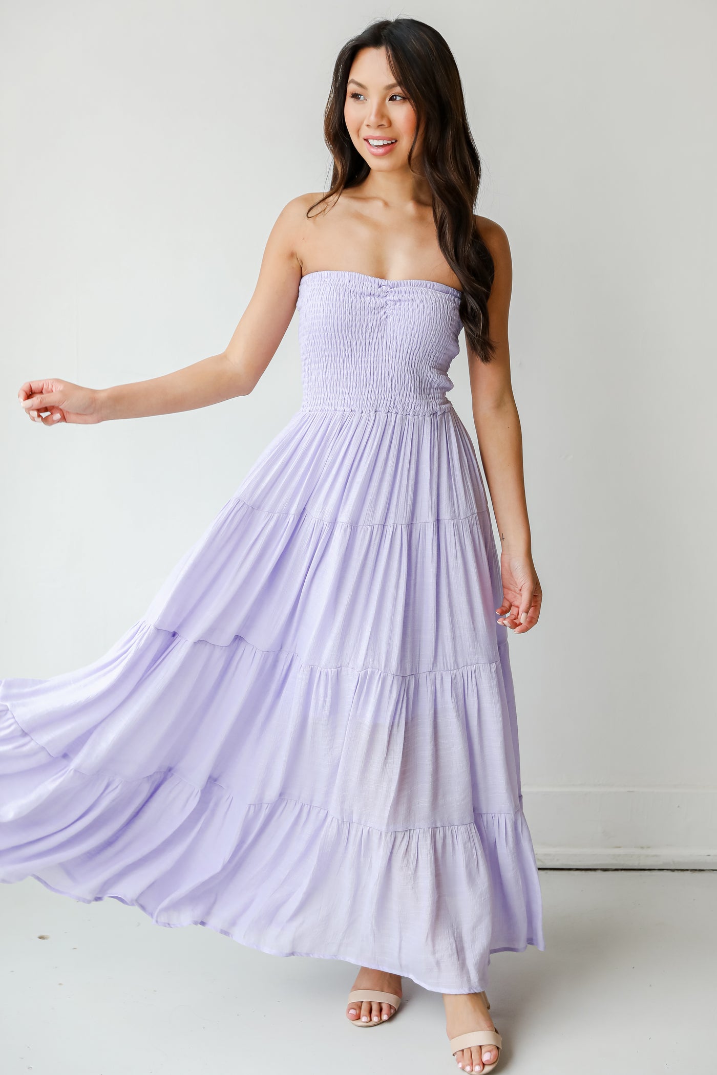 Strapless Maxi Dress in lilac