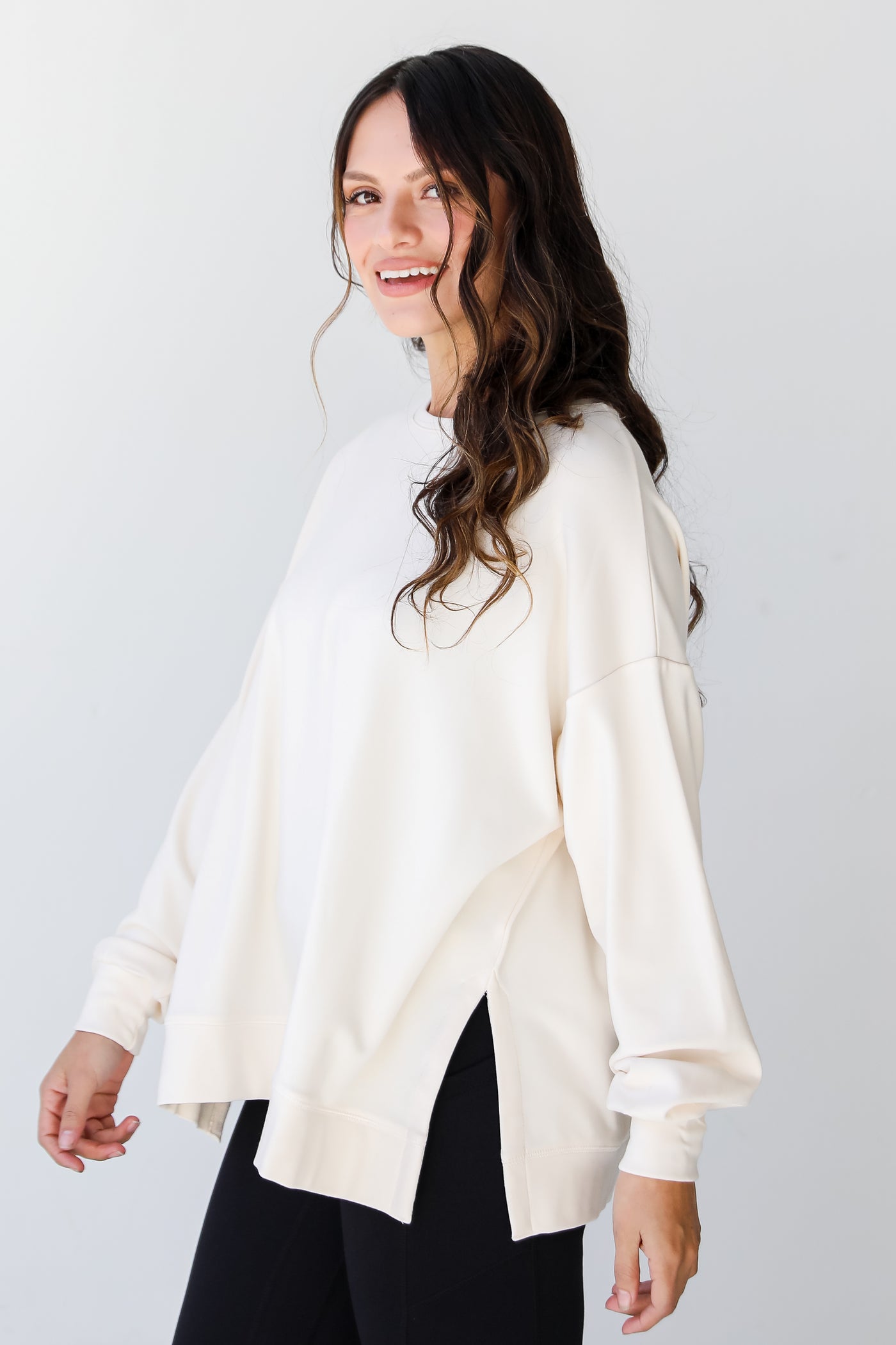 ivory Pullover side view