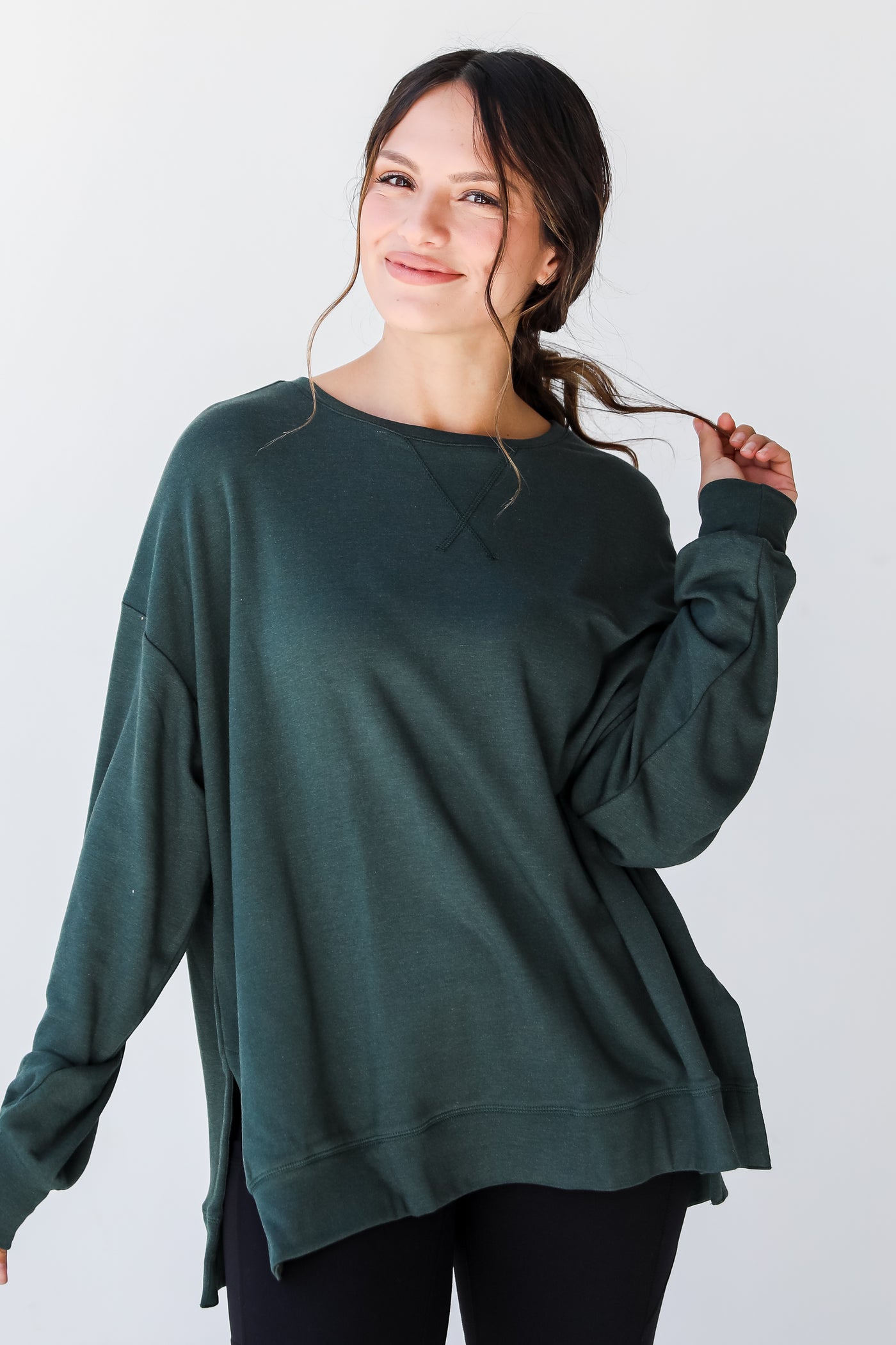 green Pullover front view