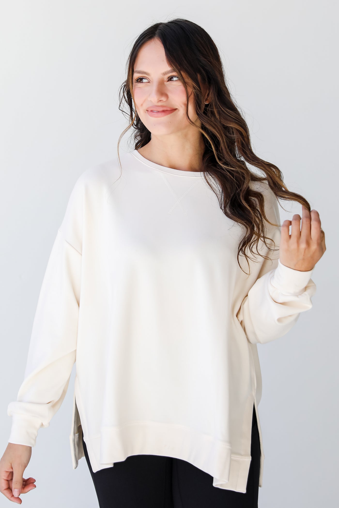 ivory Pullover on model