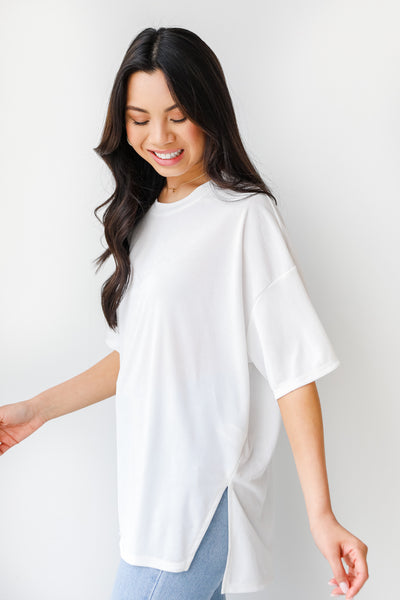 Ultra Soft Everyday Tee in white side view