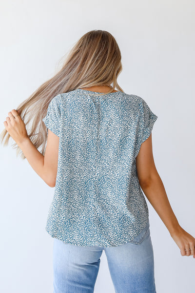 Blouse in blue back view