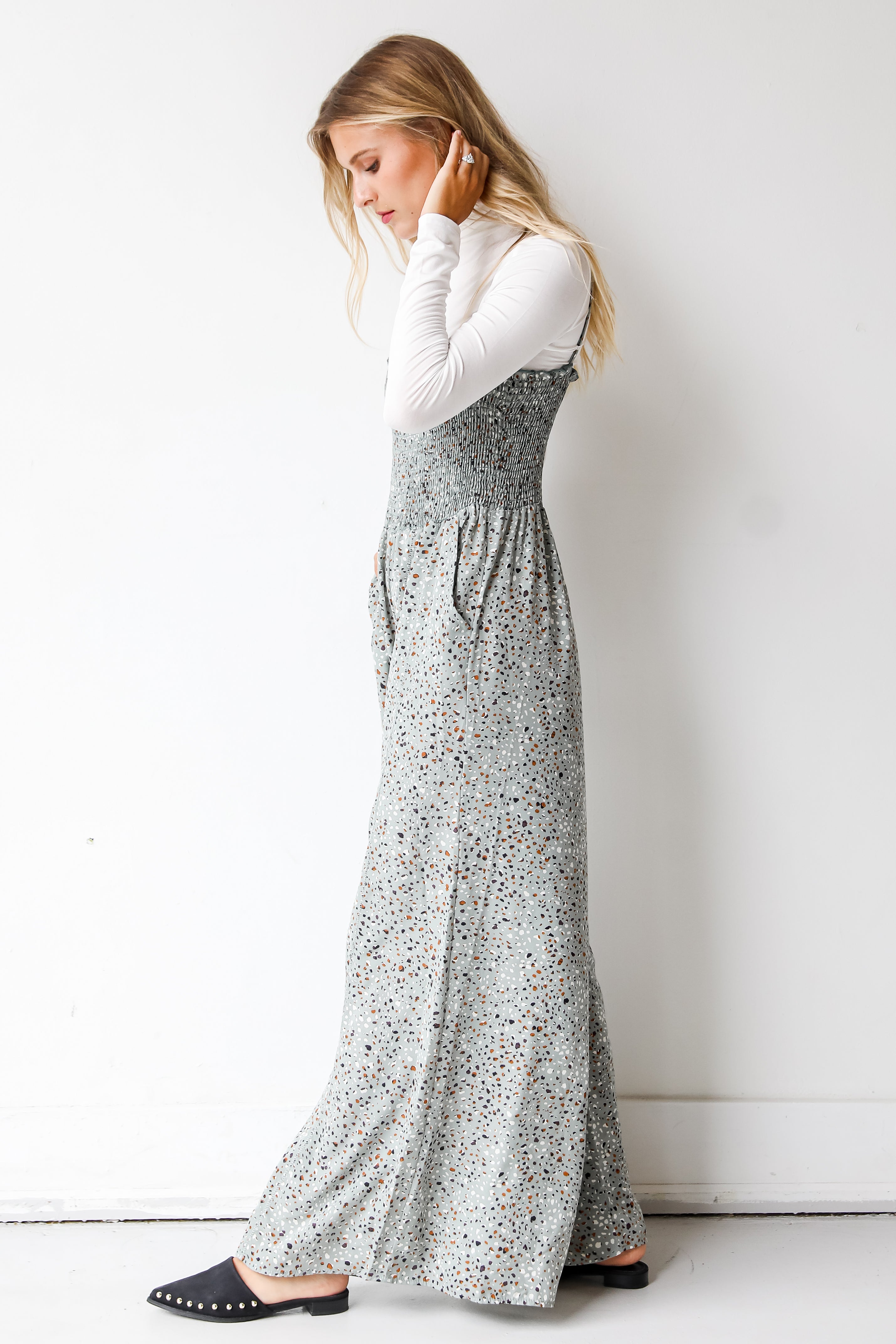 FINAL SALE -  Thinking Out Loud Spotted Jumpsuit