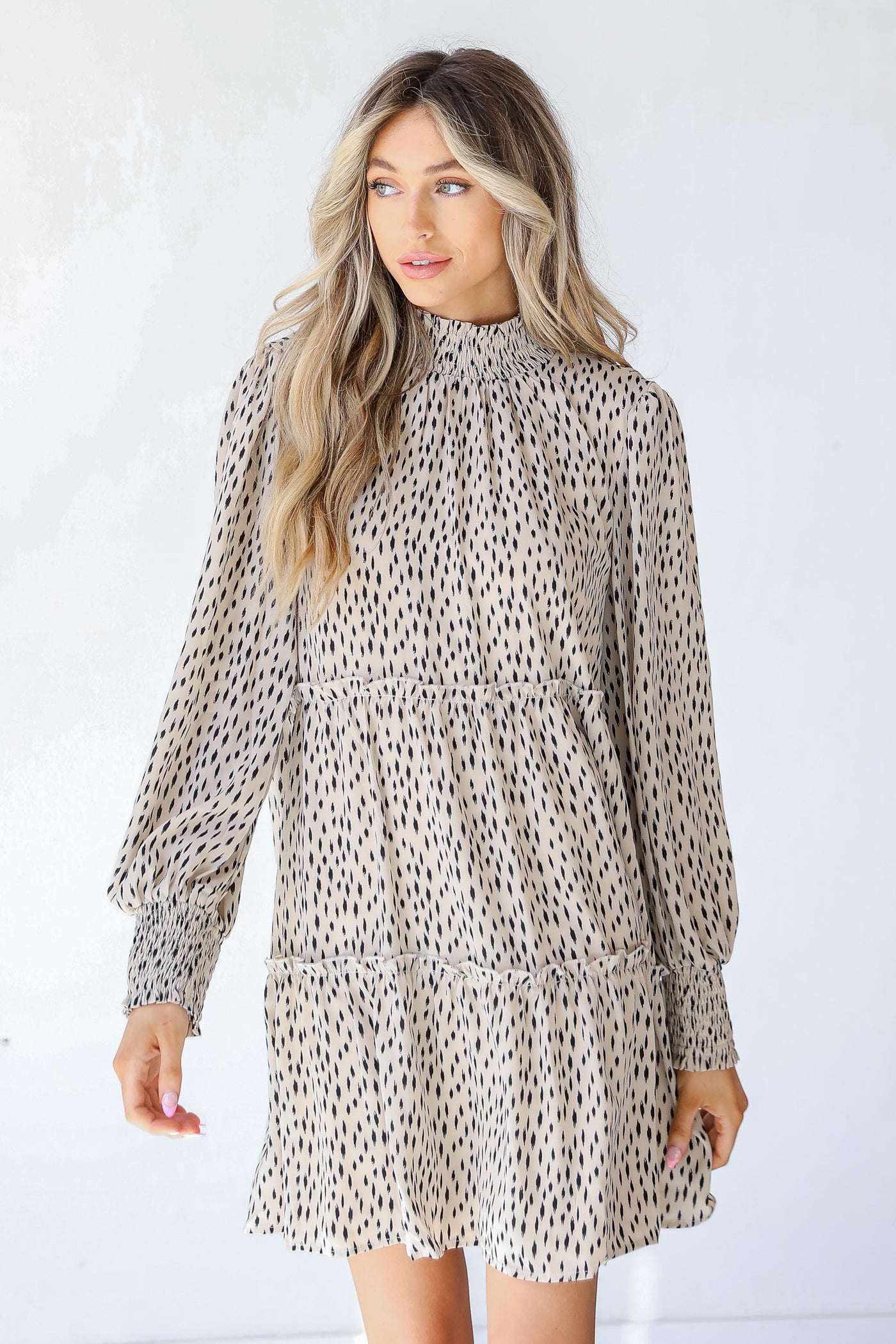 Spotted Tiered Dress