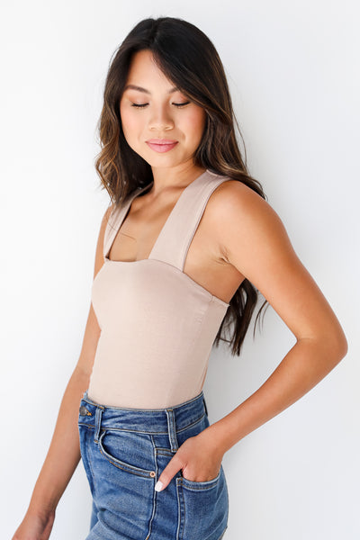 taupe Basic Bodysuit side view