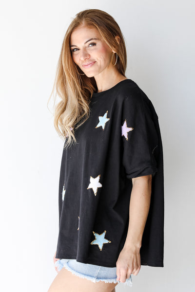 Star Glitter Top side view