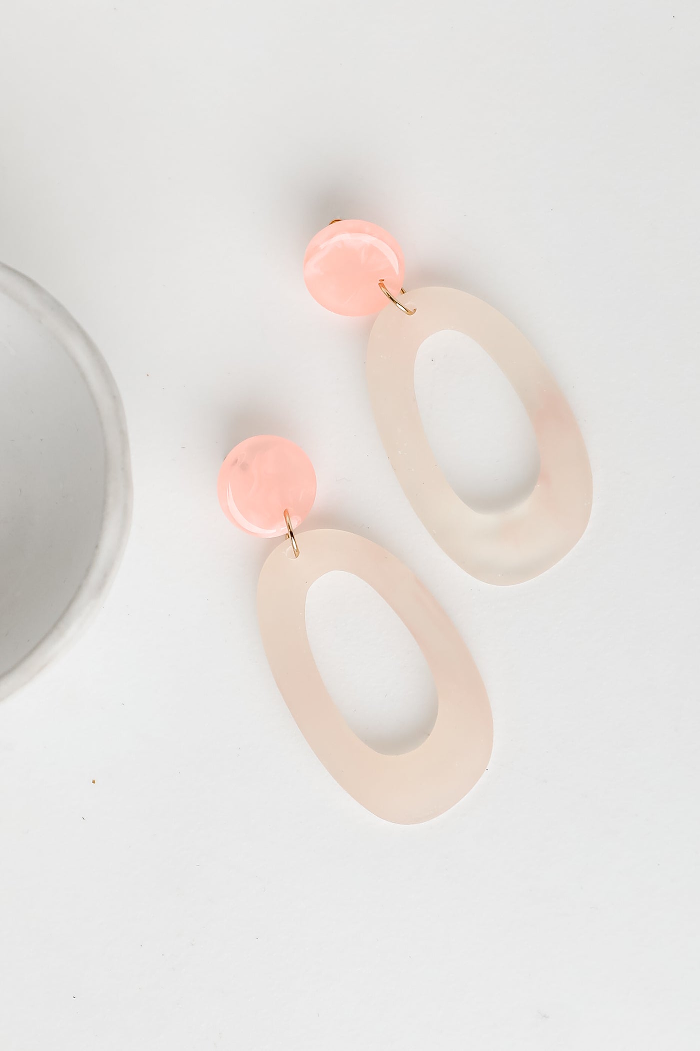 pink Acrylic Drop Earrings