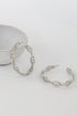 Silver Chain Hoop Earrings flat lay