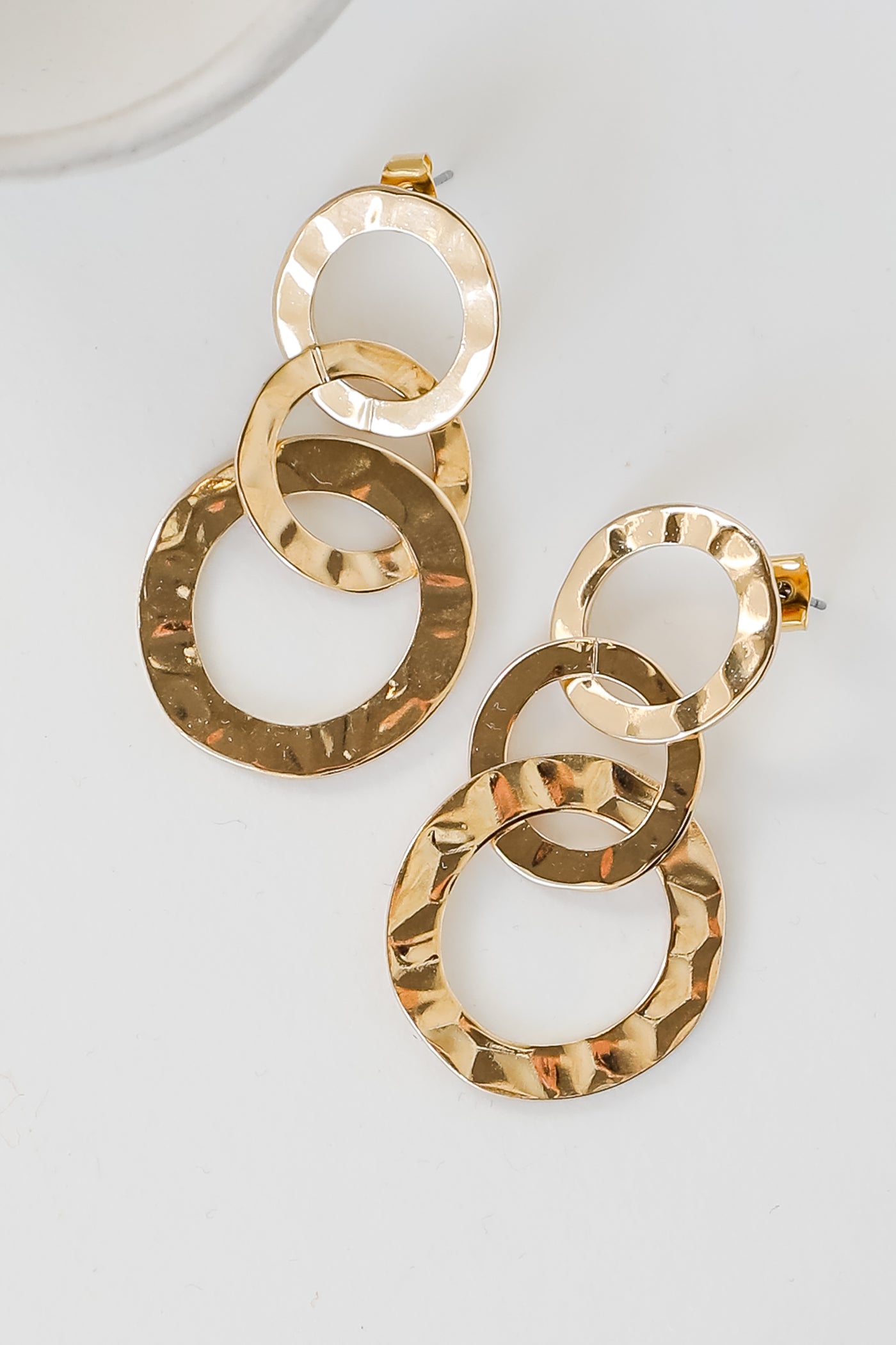 Gold Chainlink Drop Earrings flat lay
