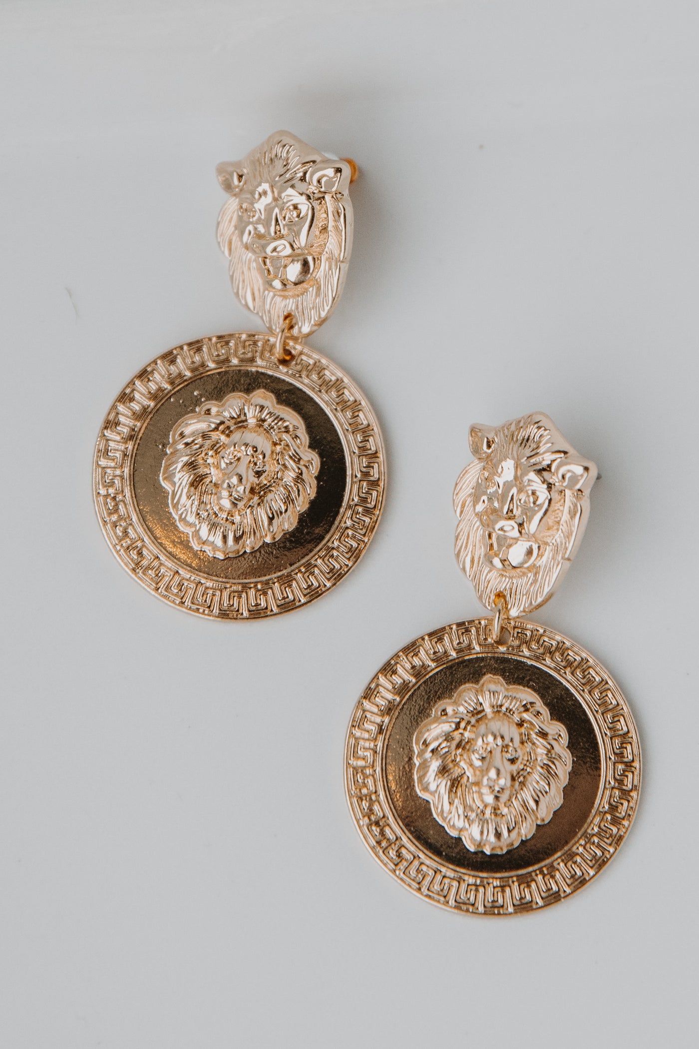 Gold Lion Drop Earrings from dress up