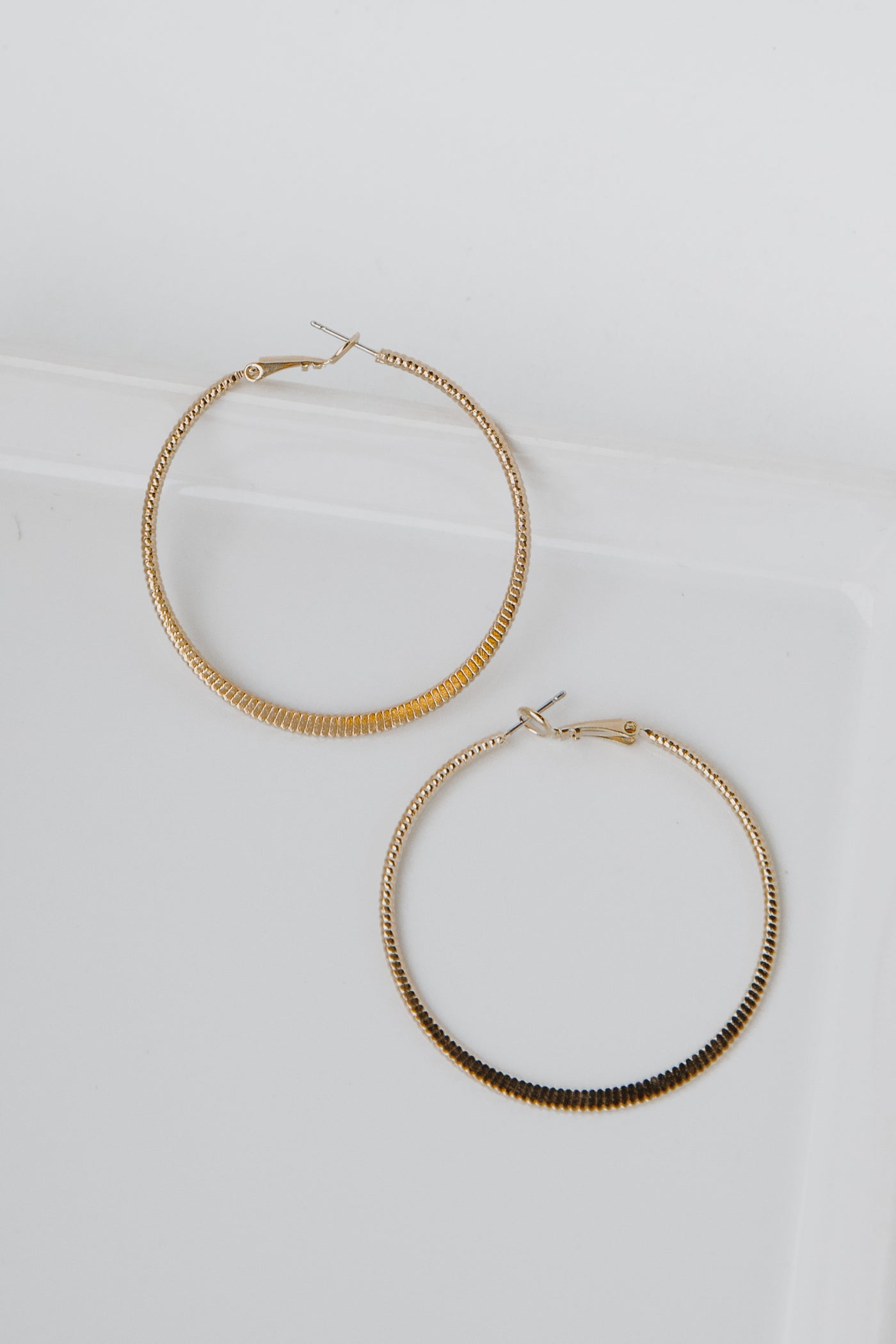 Gold Textured Small Hoop Earrings from dress up