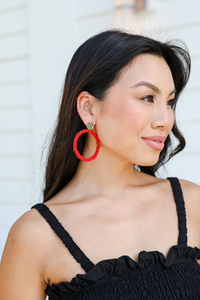 Beaded Statement Earrings close up