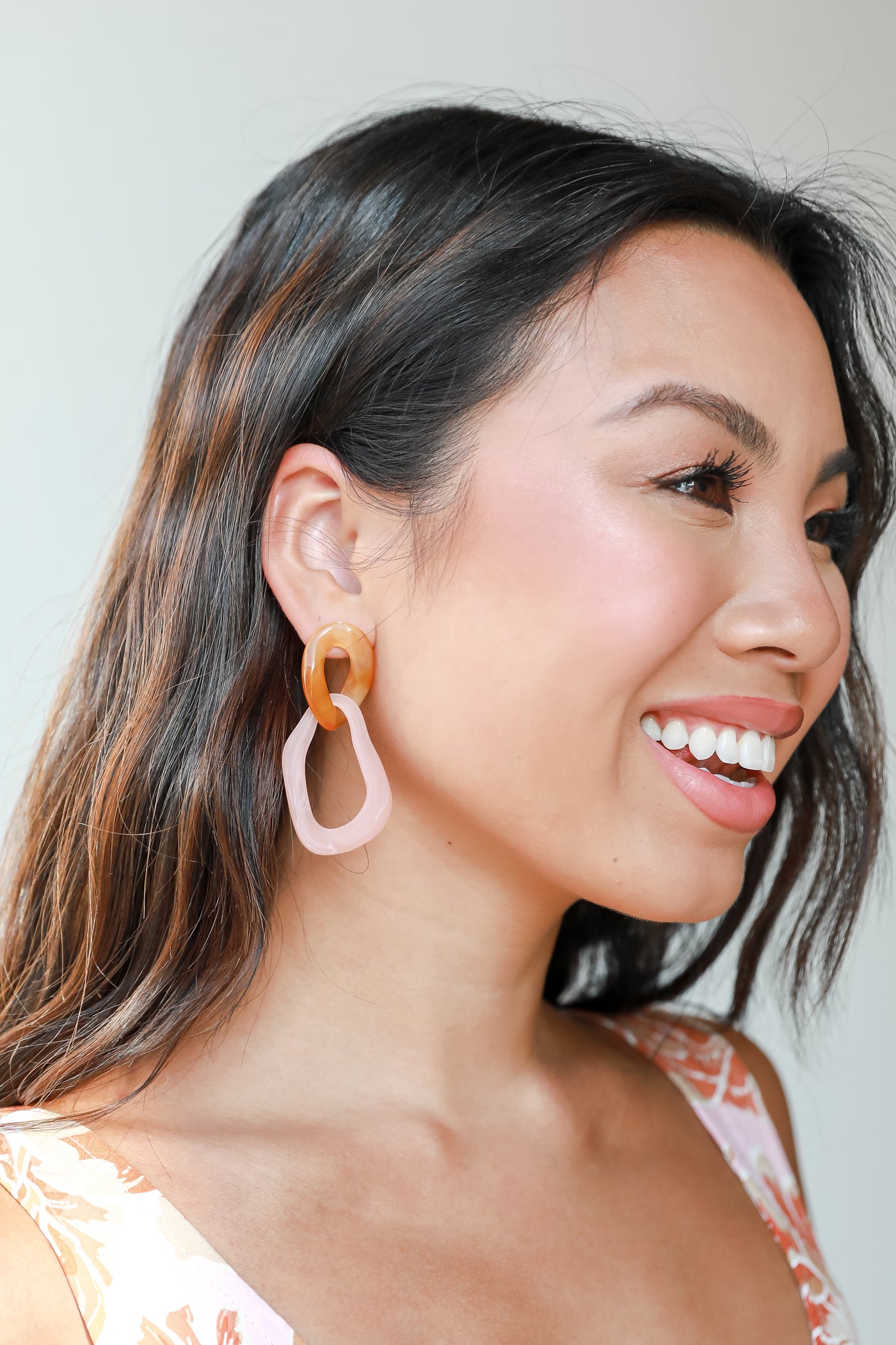 Acrylic Statement Earrings in blush