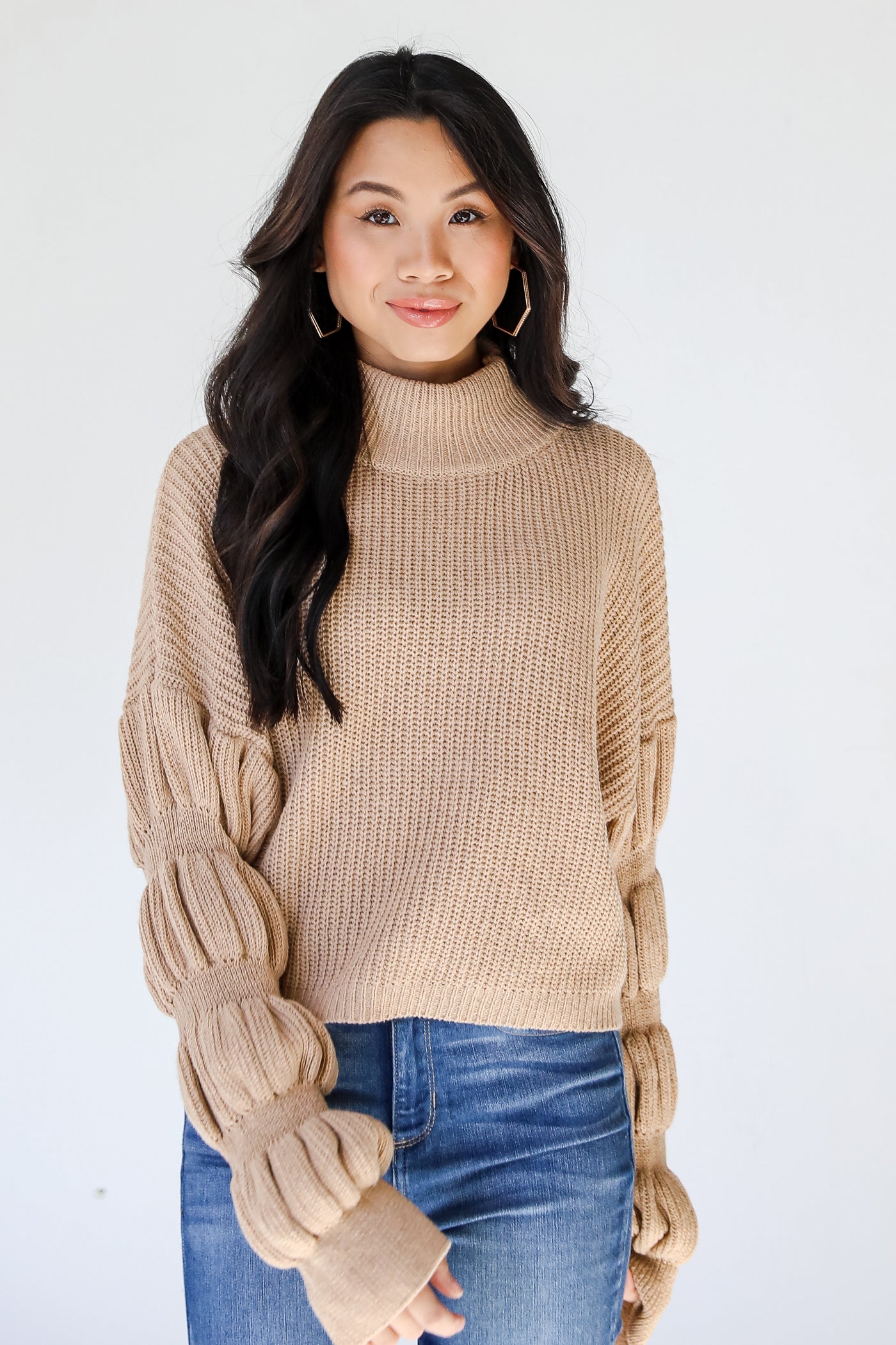 Statement Sleeve Sweater front view