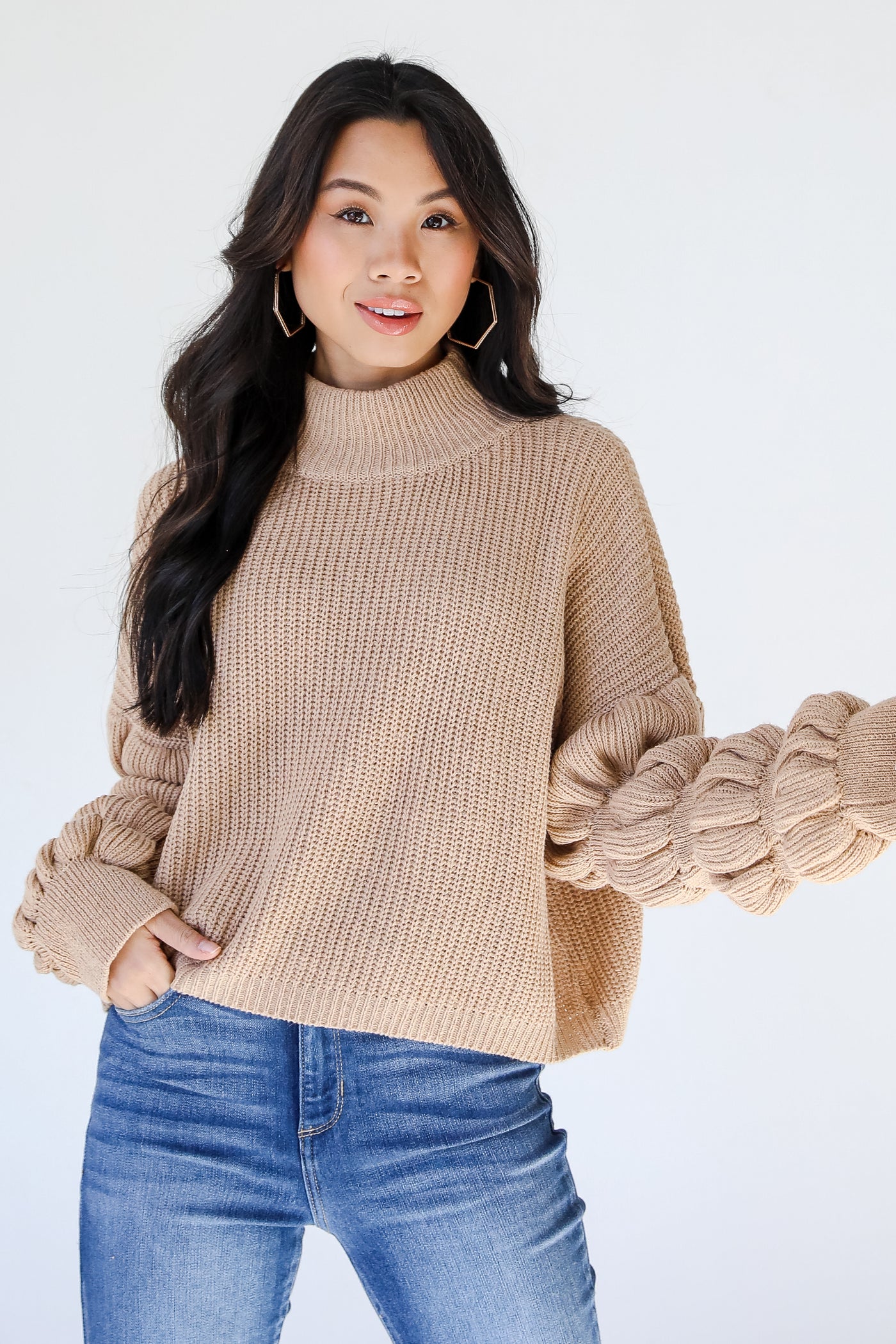 Statement Sleeve Sweater on model